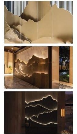 A collage of photos with different lighting effects.