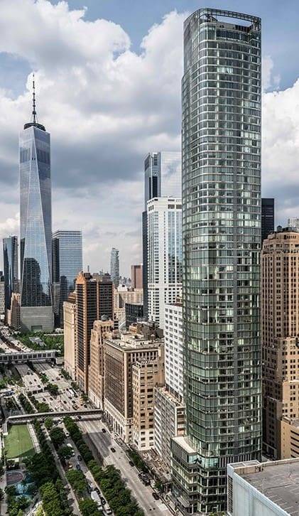 A view of the city from above.